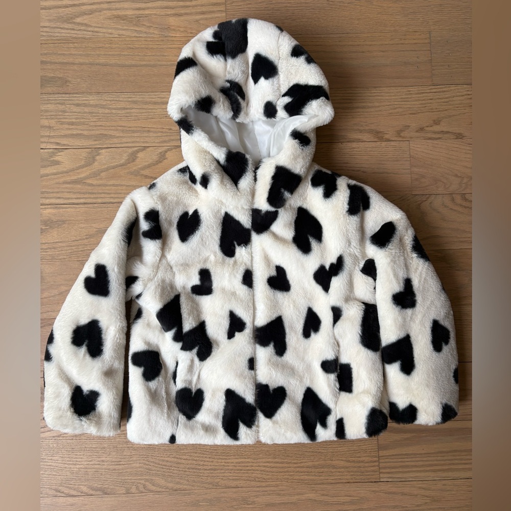 Mayoral brand furry coat- worn once! Size 8
